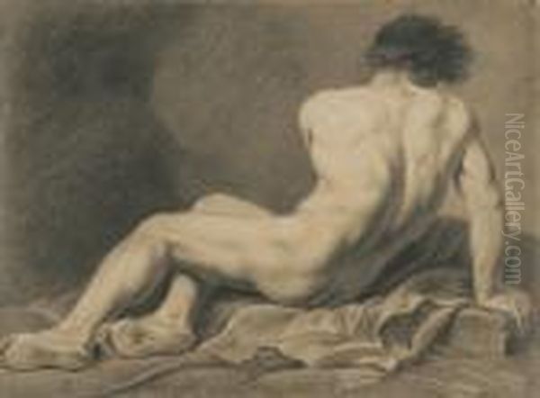 Male Academic Nude Oil Painting by Jacques Louis David