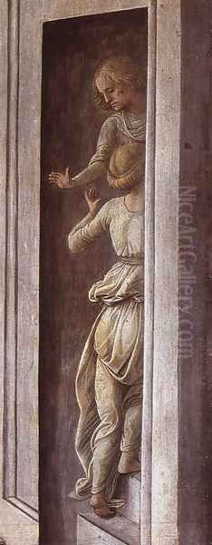 The Annunciation with two Kneeling Donors (detail-2) c. 1440 Oil Painting by Fra Filippo Lippi