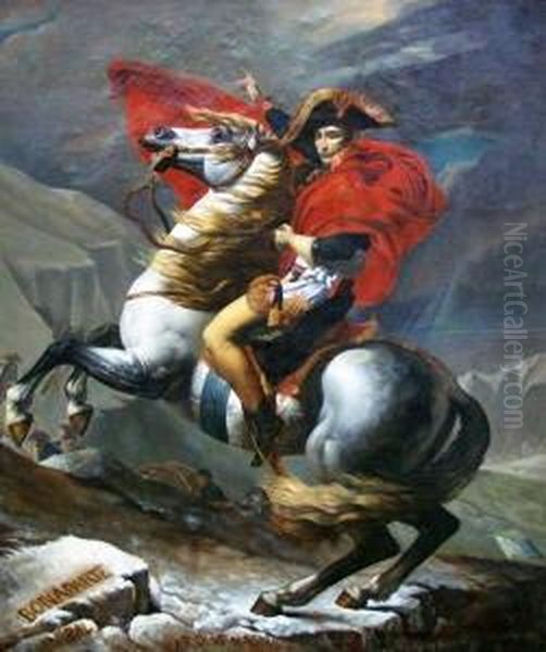 Napoleon Den St. Bernhard Uberschreitend, 1801/02 Oil Painting by Jacques Louis David