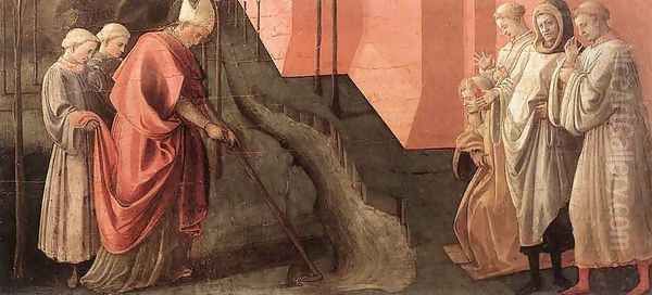 St Fredianus Diverts the River Serchio Oil Painting by Fra Filippo Lippi