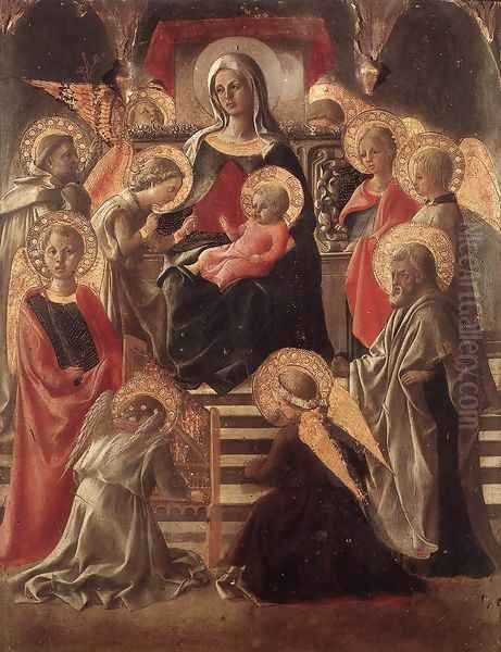 Madonna and Child Enthroned with Saints Oil Painting by Fra Filippo Lippi