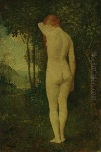 Standing Nude Oil Painting by Arthur Bowen Davies