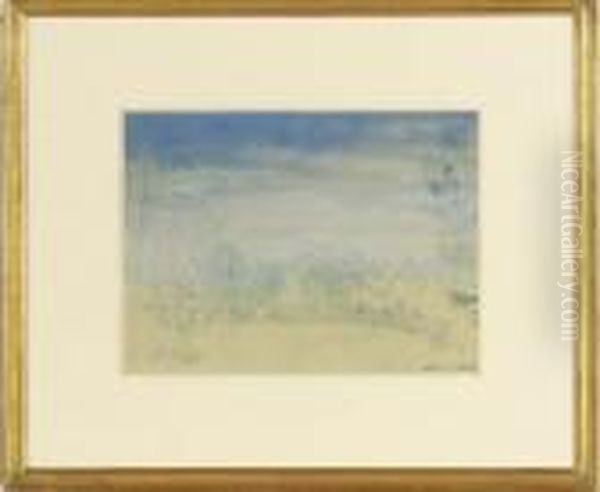 Blue Landscape Oil Painting by Arthur Bowen Davies