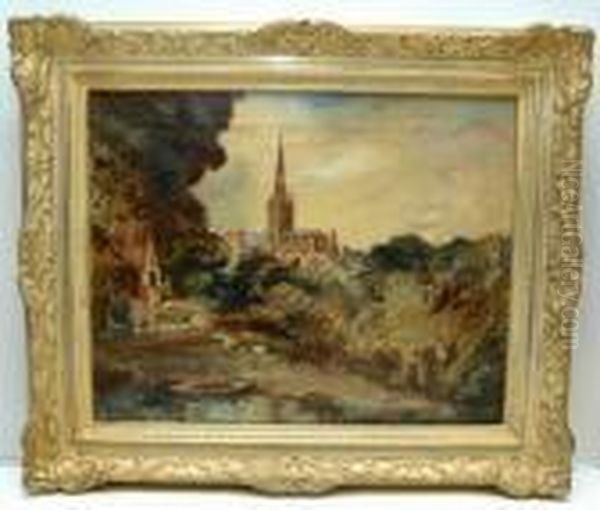 Cathedral From Pulls Ferry Oil Painting by Arthur Bowen Davies