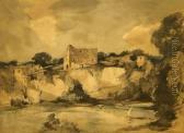 Chepstow Castle Oil Painting by Arthur Bowen Davies