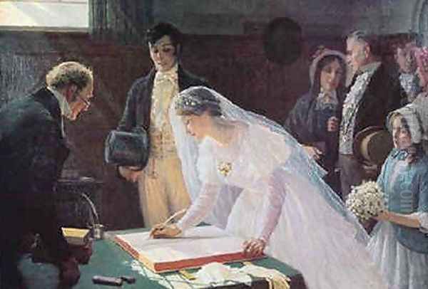 Signing The Register Oil Painting by Edmund Blair Blair Leighton