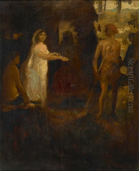 Allegorical Scene Oil Painting by Arthur Bowen Davies