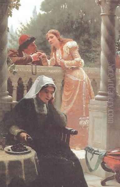 A Stolen Interview Oil Painting by Edmund Blair Blair Leighton