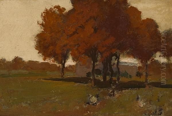 Fall Oil Painting by Arthur Bowen Davies