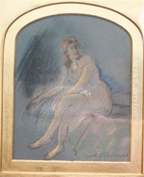 Seated Woman Oil Painting by Arthur Bowen Davies