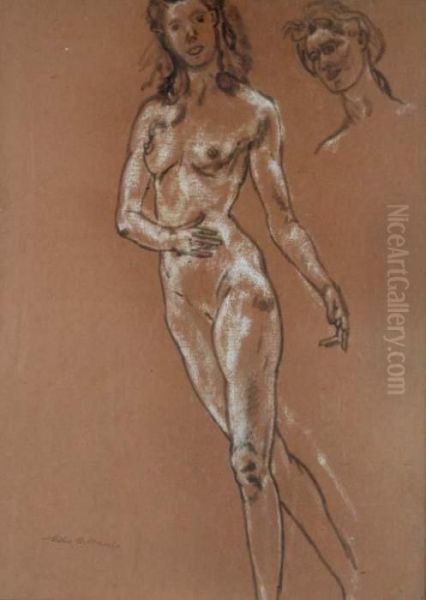 Nude Figure Study Oil Painting by Arthur Bowen Davies