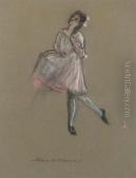 Ballerina Oil Painting by Arthur Bowen Davies