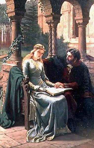 Abelard and his Pupil Heloise Oil Painting by Edmund Blair Blair Leighton