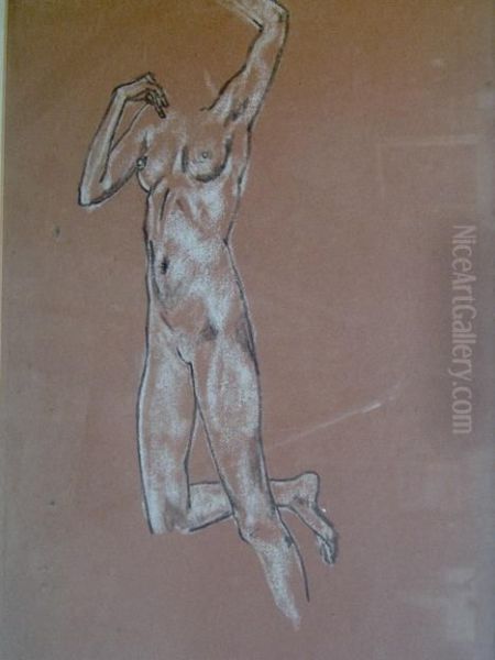 Study Of A Female Nude Oil Painting by Arthur Bowen Davies