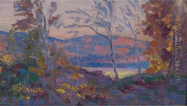 Autumn Rockland Lake Oil Painting by Arthur Bowen Davies