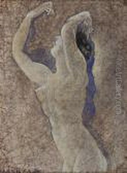 Dancer With Black Hair Oil Painting by Arthur Bowen Davies