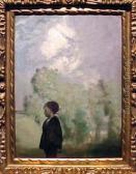 Little David - After The Rain Oil Painting by Arthur Bowen Davies