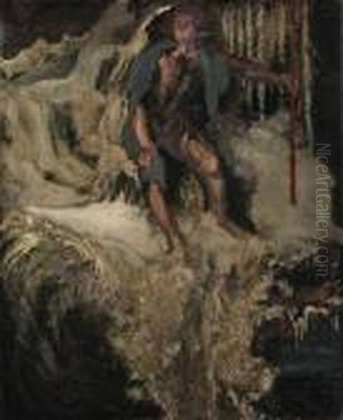 Thrall Of Winter (or The Viking) Oil Painting by Arthur Bowen Davies