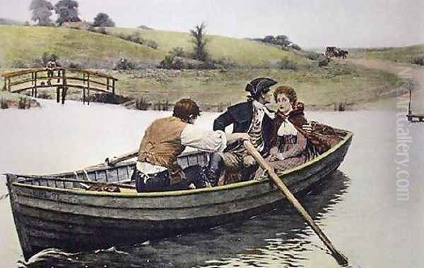 A Stern Chase, is a Long Chase Oil Painting by Edmund Blair Blair Leighton