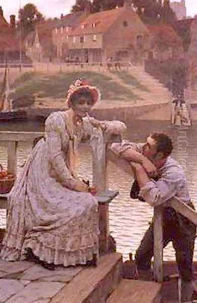 Courtship I Oil Painting by Edmund Blair Blair Leighton