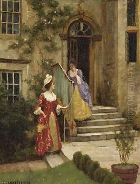 Gossip Oil Painting by Edmund Blair Blair Leighton