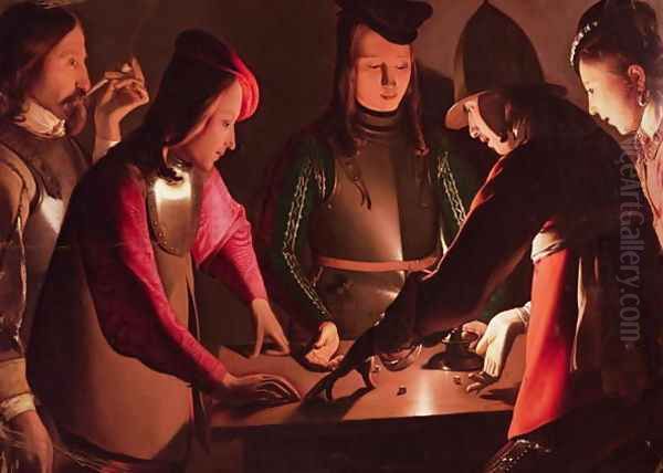 The Dice Players Oil Painting by Georges de La Tour