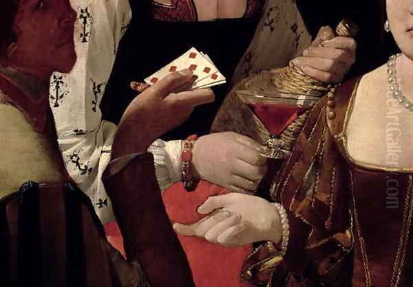 The Cheat with the Ace of Diamonds, detail of the players, c.1635-40 Oil Painting by Georges de La Tour