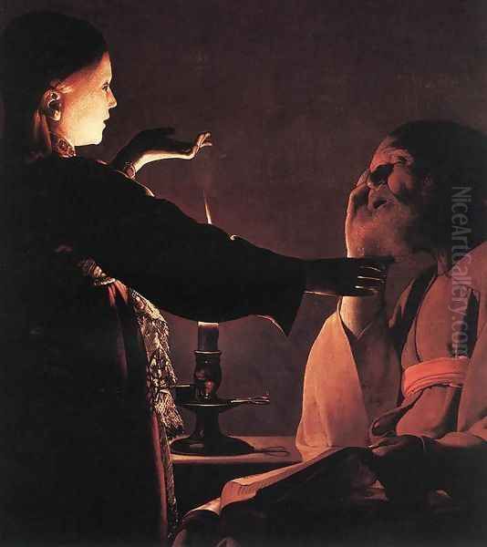 The Dream of St Joseph c. 1640 Oil Painting by Georges de La Tour