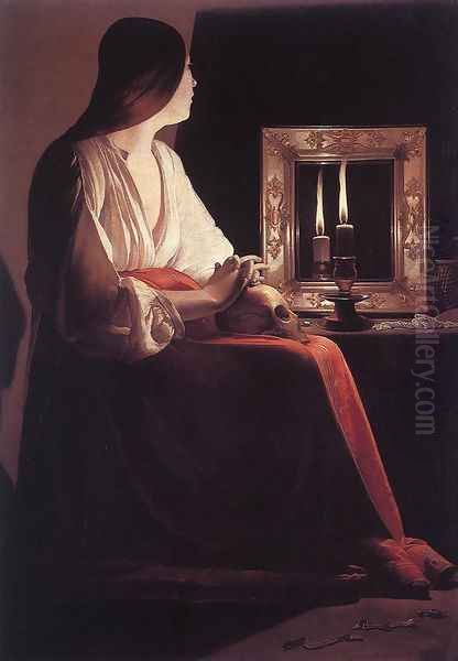 The Penitent Magdalen 1638-43 Oil Painting by Georges de La Tour