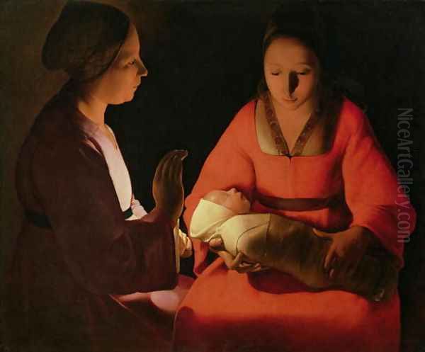 The New Born Child, late 1640s Oil Painting by Georges de La Tour