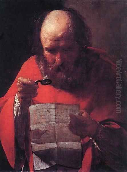 Saint Jerome Reading Oil Painting by Georges de La Tour