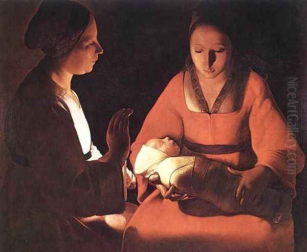 The New-born Oil Painting by Georges de La Tour