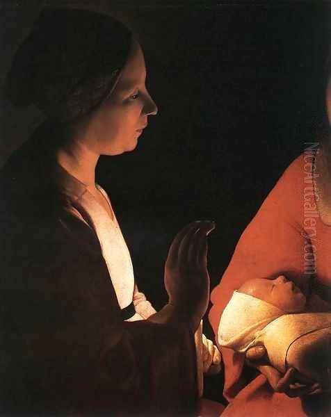 The New-born (detail) Oil Painting by Georges de La Tour