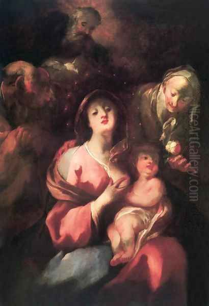 Holy Family with Joachim and Anna Oil Painting by Felix Ivo Leicher