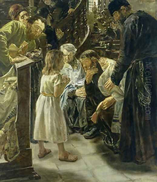 The Twelve-Year-Old Jesus in the Temple, 1879 Oil Painting by Max Liebermann