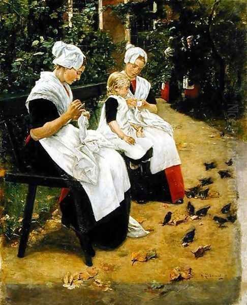 Amsterdam Orphans in the Garden, 1885 Oil Painting by Max Liebermann