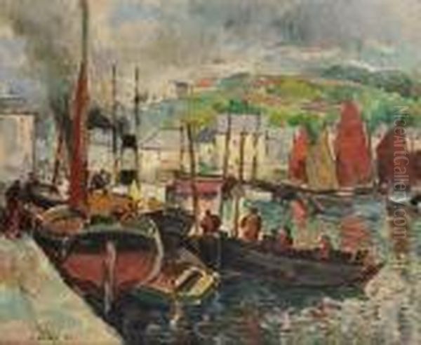 Port En Bretagne Oil Painting by Pierre De Belay