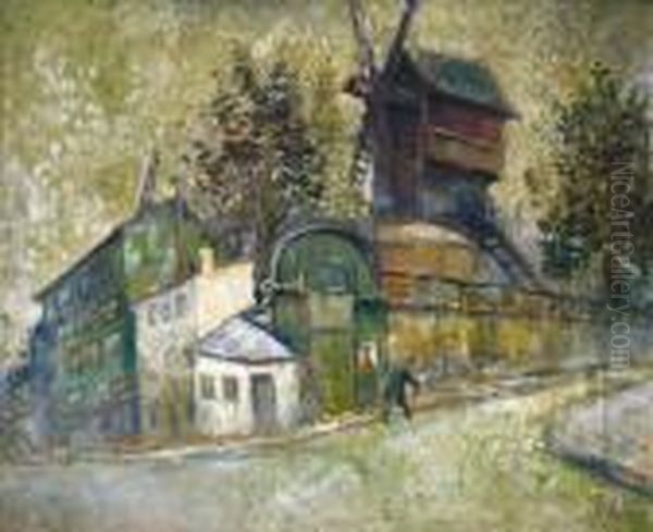 Le Moulin De La Galette Oil Painting by Pierre De Belay