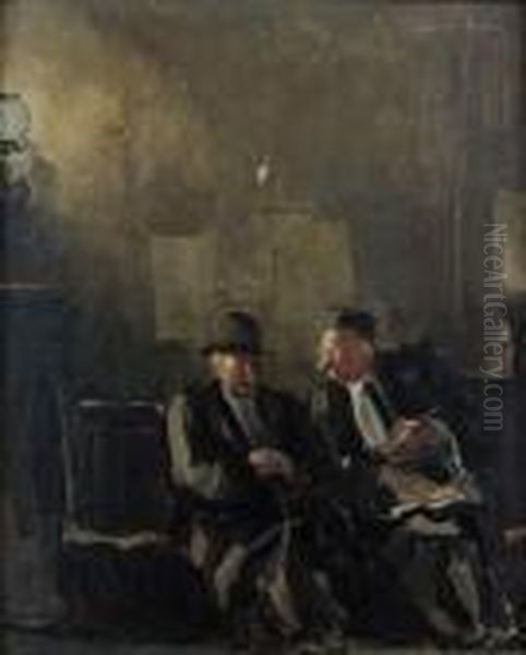 Avocat Et Son Client Oil Painting by Pierre De Belay