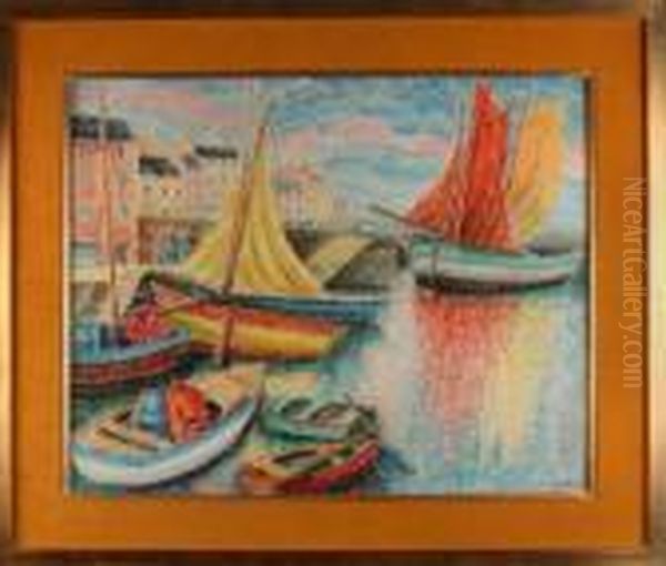 Port De Douarnenez Oil Painting by Pierre De Belay