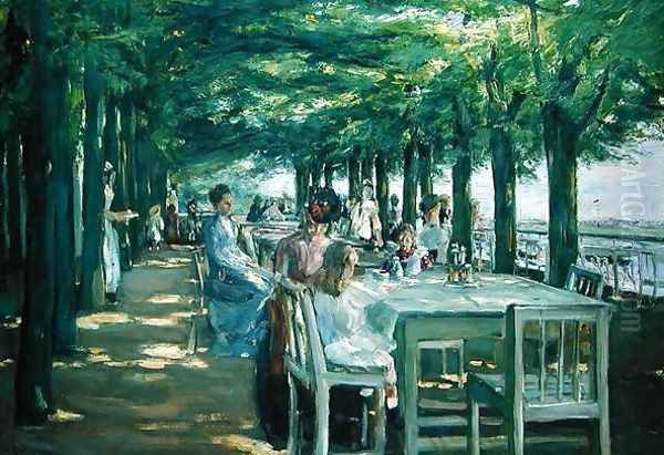 The Terrace at Jacob's Restaurant in Nienstedten-an-der-Elbe, 1902-03 Oil Painting by Max Liebermann