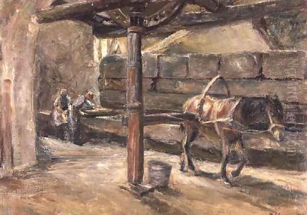 Interior of a flour mill in Florence Oil Painting by Max Liebermann