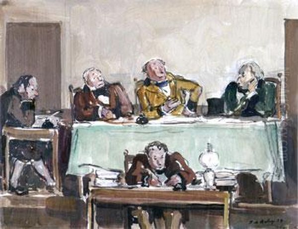 Le Tribunal Oil Painting by Pierre De Belay