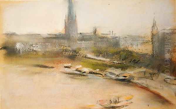 Binnenalster at the Jungfernstieg, 1909 Oil Painting by Max Liebermann