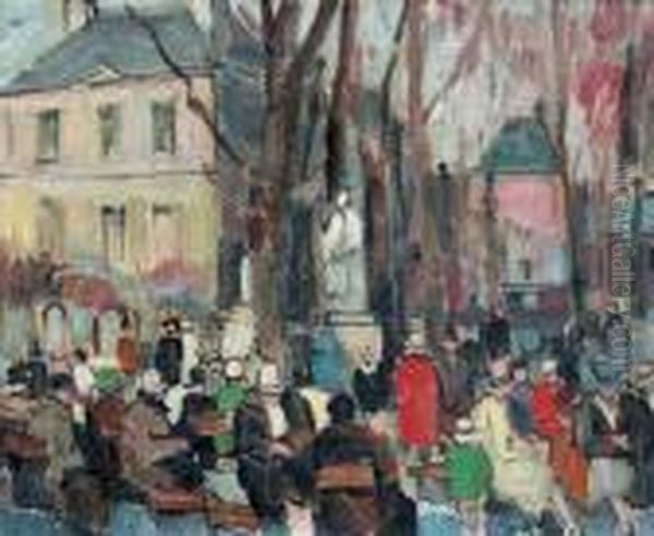  Le Jardin Du Luxembourg, Paris 1927  Oil Painting by Pierre De Belay