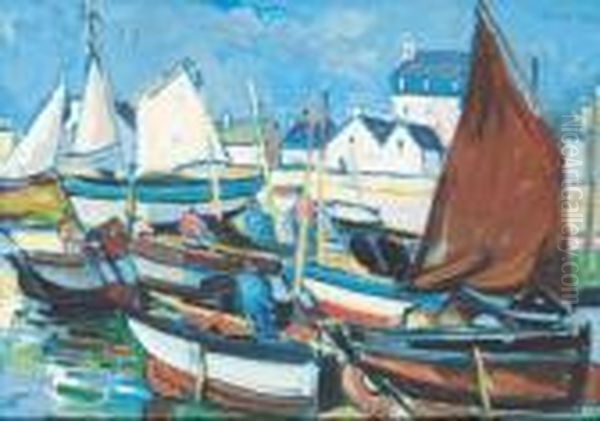 Concarneau, Le Port Oil Painting by Pierre De Belay