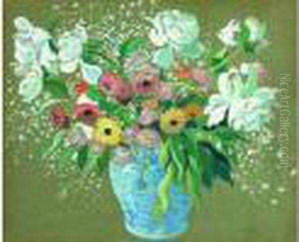 Bouquet De Fleurs Oil Painting by Pierre De Belay