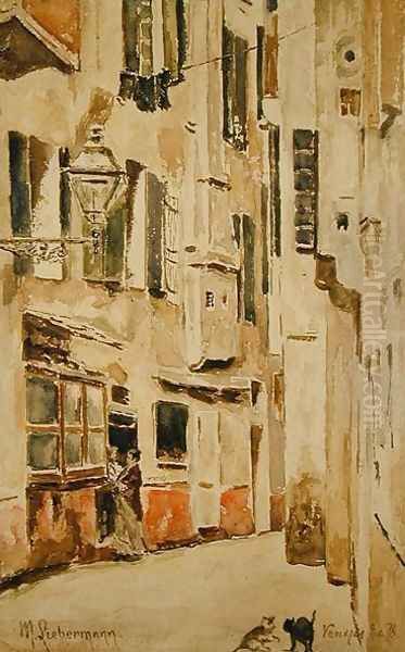 Venetian Street, 1878 Oil Painting by Max Liebermann