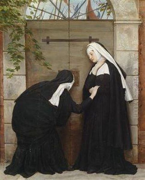 Nuns Under Threat Oil Painting by Eugene de Blaas