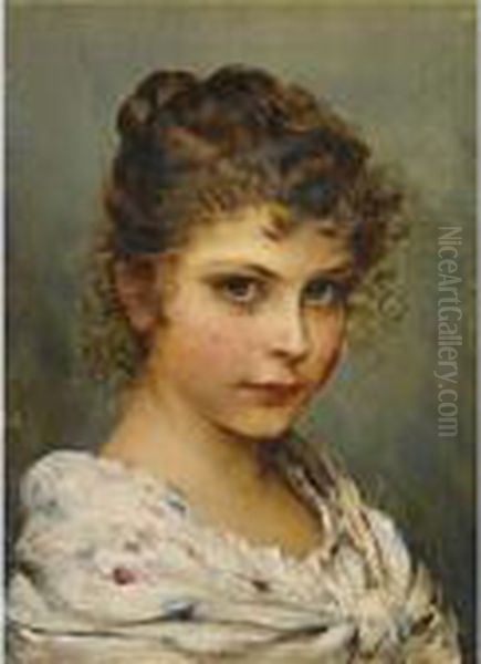 Little Italian Girl Oil Painting by Eugene de Blaas